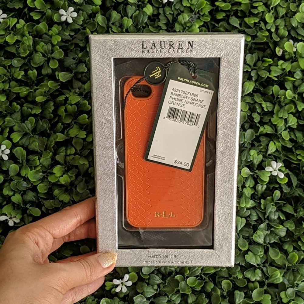 NWT iPhone 4S Orange Hard Case - Ralph Lauren!